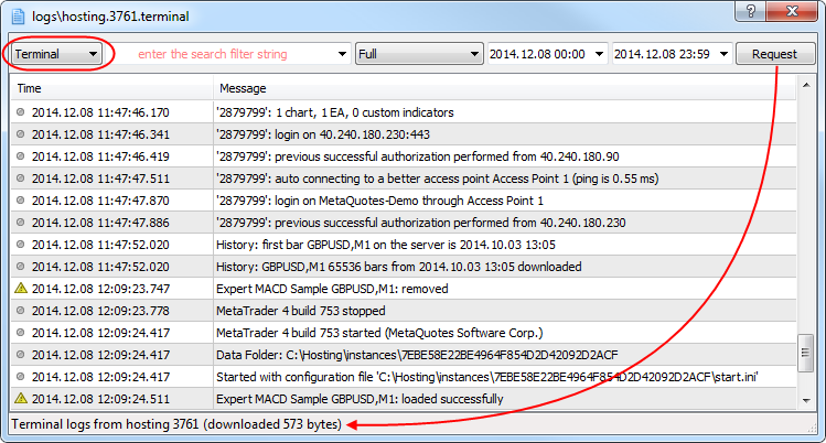 MetaTrader 4 Trading Terminal build 765: Расширение возможностей виртуального хостинга